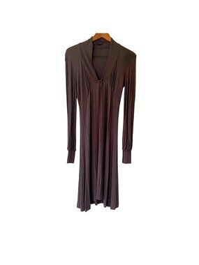 Sisley Women's Chocolate Brown Jersey Dress, Size Medium